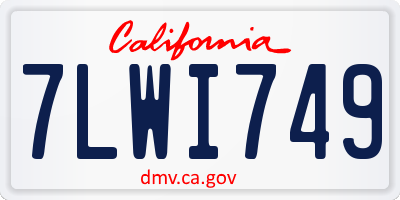CA license plate 7LWI749