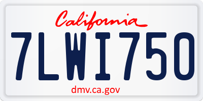 CA license plate 7LWI750