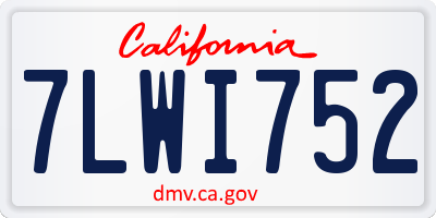 CA license plate 7LWI752