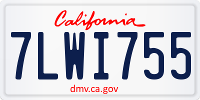 CA license plate 7LWI755