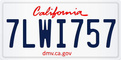 CA license plate 7LWI757