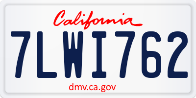 CA license plate 7LWI762