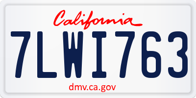 CA license plate 7LWI763