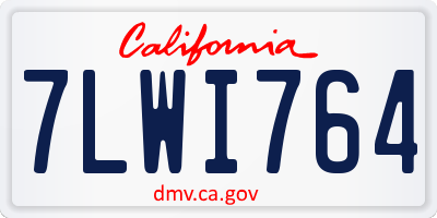 CA license plate 7LWI764