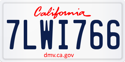 CA license plate 7LWI766