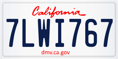 CA license plate 7LWI767