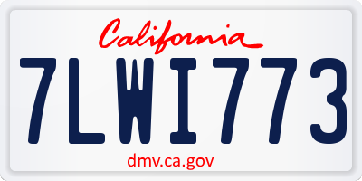 CA license plate 7LWI773