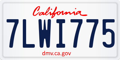 CA license plate 7LWI775
