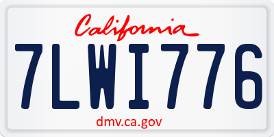CA license plate 7LWI776