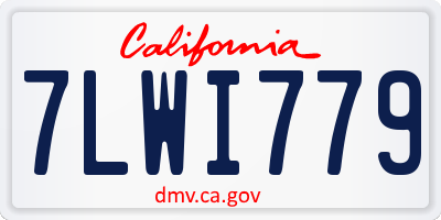CA license plate 7LWI779