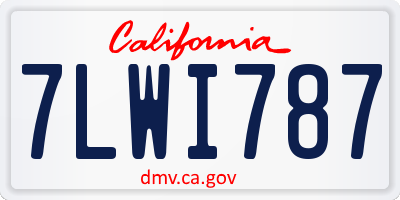CA license plate 7LWI787