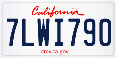 CA license plate 7LWI790