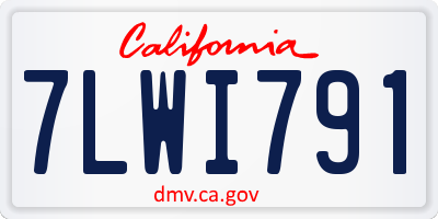 CA license plate 7LWI791