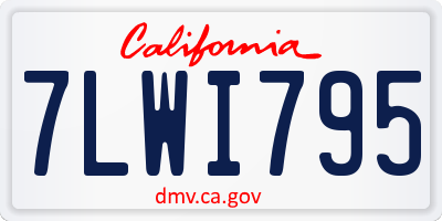 CA license plate 7LWI795