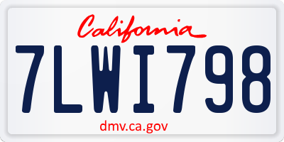 CA license plate 7LWI798