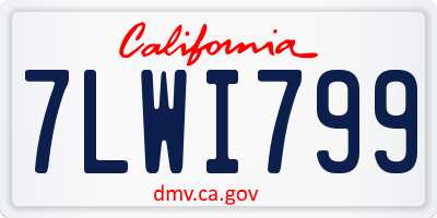 CA license plate 7LWI799