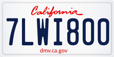 CA license plate 7LWI800