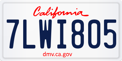 CA license plate 7LWI805