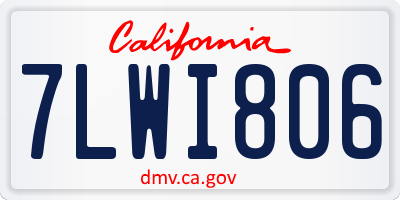 CA license plate 7LWI806