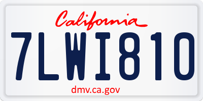 CA license plate 7LWI810