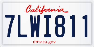 CA license plate 7LWI811