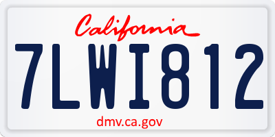 CA license plate 7LWI812