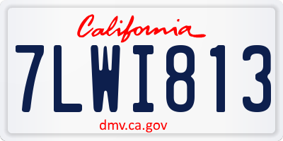 CA license plate 7LWI813