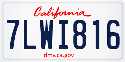CA license plate 7LWI816