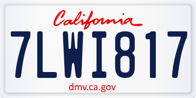CA license plate 7LWI817