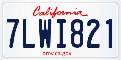 CA license plate 7LWI821