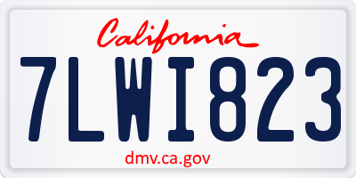 CA license plate 7LWI823