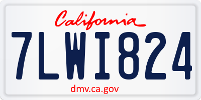 CA license plate 7LWI824