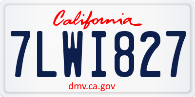 CA license plate 7LWI827