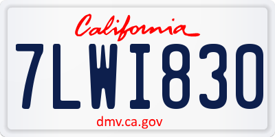 CA license plate 7LWI830