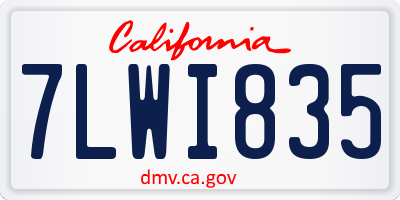 CA license plate 7LWI835