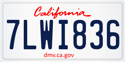 CA license plate 7LWI836