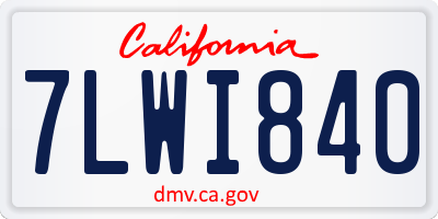 CA license plate 7LWI840