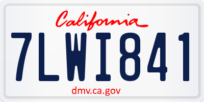 CA license plate 7LWI841