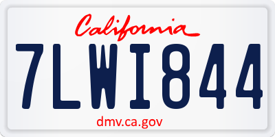 CA license plate 7LWI844