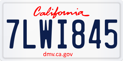 CA license plate 7LWI845