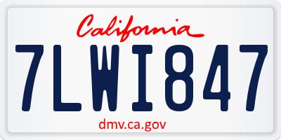 CA license plate 7LWI847