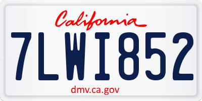 CA license plate 7LWI852