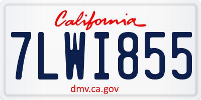 CA license plate 7LWI855