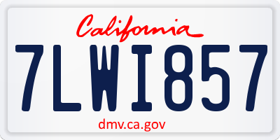 CA license plate 7LWI857