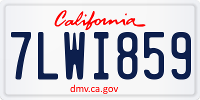 CA license plate 7LWI859