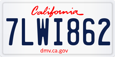 CA license plate 7LWI862