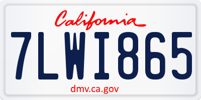CA license plate 7LWI865