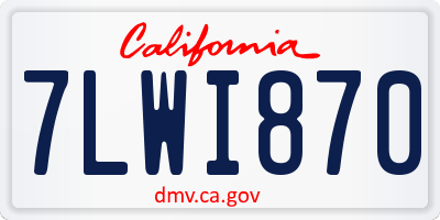 CA license plate 7LWI870