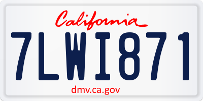 CA license plate 7LWI871