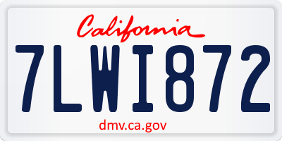 CA license plate 7LWI872